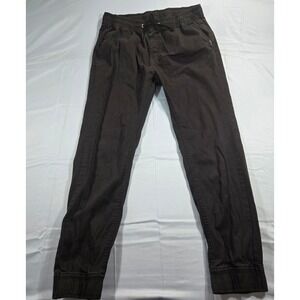 Phat Farm Mens Stretch Jogger Pants Black Elastic Waist Drawstring Size Large